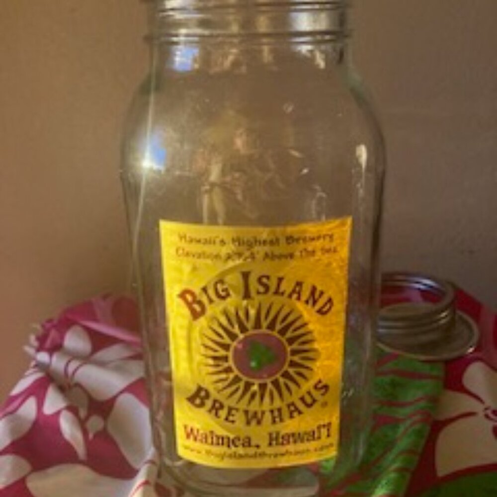 BIG ISLAND BREW HAUS HAWAII ISLAND WAIMEA HAWAII BALL GLASS GROWLER